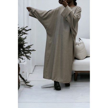 Abaya grise très ample (36-52) coupe kimono