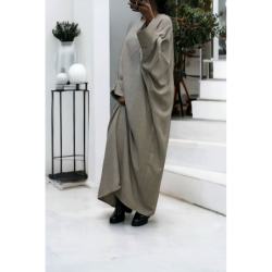 Abaya grise très ample (36-52) coupe kimono