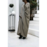 Abaya grise très ample (36-52) coupe kimono