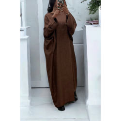 Abaya choco très ample (36-52) coupe kimono