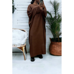 Abaya choco très ample (36-52) coupe kimono