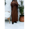 Abaya choco très ample (36-52) coupe kimono