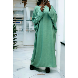 Abaya vert d'eau très ample (36-52) coupe kimono
