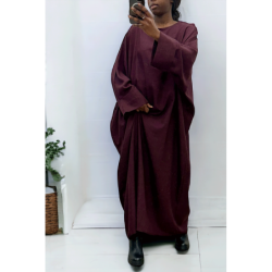 Abaya bordeaux très ample (36-52) coupe kimono