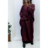 Abaya bordeaux très ample (36-52) coupe kimono
