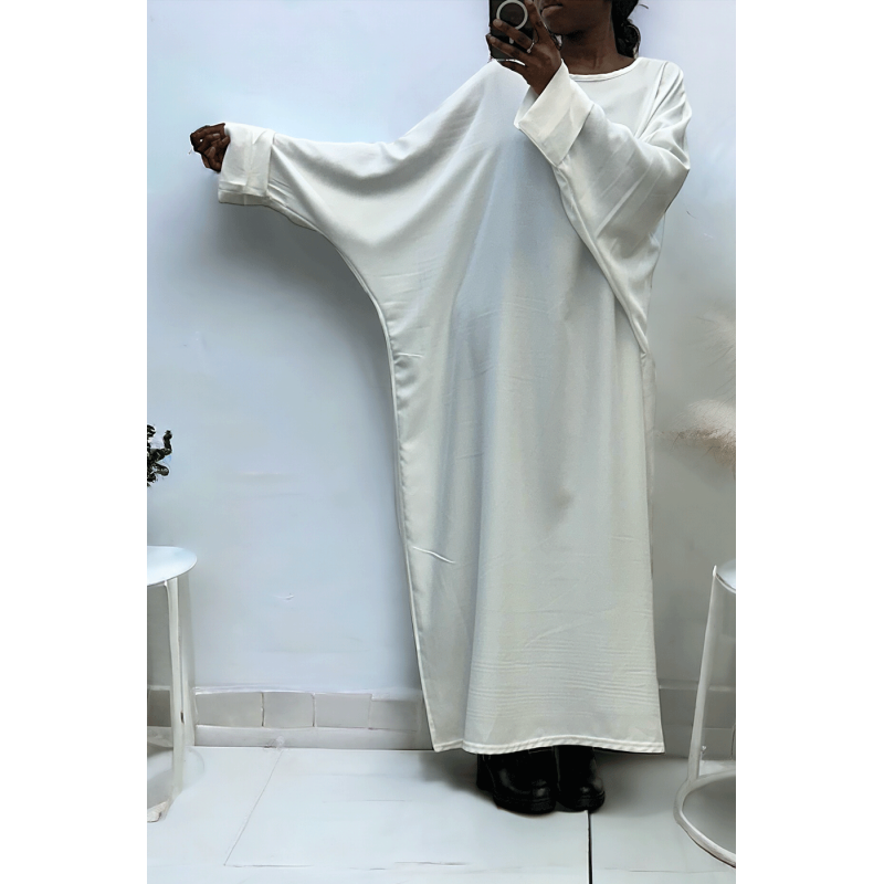 Abaya blanche très ample (36-52) coupe kimono