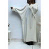 Abaya blanche très ample (36-52) coupe kimono