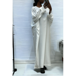 Abaya blanche très ample (36-52) coupe kimono