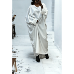 Abaya blanche très ample (36-52) coupe kimono