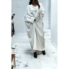 Abaya blanche très ample (36-52) coupe kimono