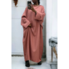 Abaya rose très ample (36-52) coupe kimono