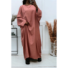 Abaya rose très ample (36-52) coupe kimono
