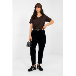 Pantalon Italy Moda Pantalon en velours côtelé 224056