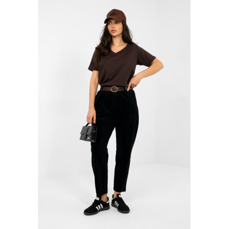 Pantalon Italy Moda Pantalon en velours côtelé 224056