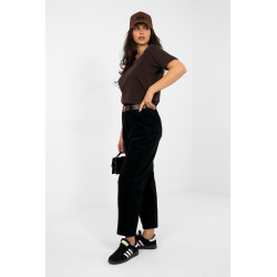Pantalon Italy Moda Pantalon en velours côtelé 224056