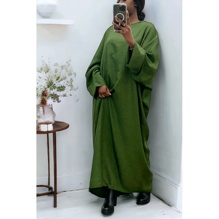 Abaya kaki très ample (36-52) coupe kimono