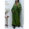 Abaya kaki très ample (36-52) coupe kimono