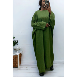Abaya kaki très ample (36-52) coupe kimono