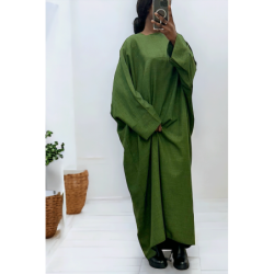 Abaya kaki très ample (36-52) coupe kimono