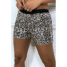 Mini short noir leopard en sequins