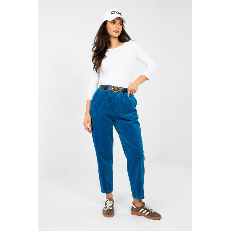 Pantalon Italy Moda Pantalon en velours côtelé 224058