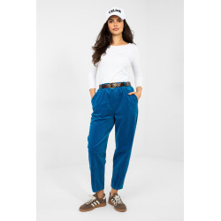 Pantalon Italy Moda Pantalon en velours côtelé 224058