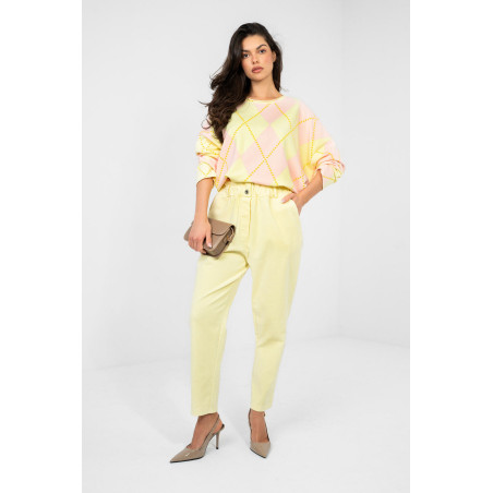Pantalon Italy Moda Pantalon en velours côtelé 224840