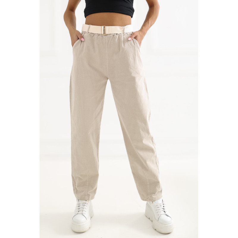 Pantalon Italy Moda Pantalon en velours côtelé 226459