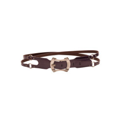 Ceinture Violette à Double lanière croisée. Boucle Large. Ceinture Femme. XF08154