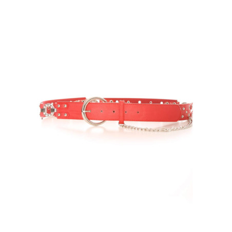 Ceinture Rouge effet troué avec des strass. Accessoire BG-P016