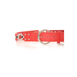 Ceinture Rouge effet troué avec des strass. Accessoire BG-P016