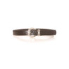 Ceinture marron effet crocro avec boucle à strass argentée et passant en forme de noeud. Accessoire PVC