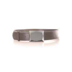 Ceinture gris foncé avec boucle carrée effet miroir. Accessoire LDF0058