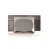 Ceinture gris foncé avec boucle carrée effet miroir. Accessoire LDF0058