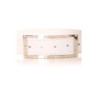 Ceinture blanche avec boucle rectangulaire argentée et strass. Accessoire 9008