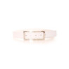 Ceinture blanche avec boucle rectangulaire argentée et strass. Accessoire 9008