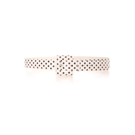 Ceinture blanche avec à pois noir. Accessoire BG-1002
