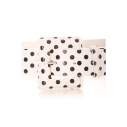 Ceinture blanche avec à pois noir. Accessoire BG-1002