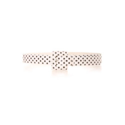 Ceinture blanche avec à pois noir. Accessoire BG-1002