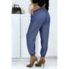 Pantalon cargo effet jean bleu royal