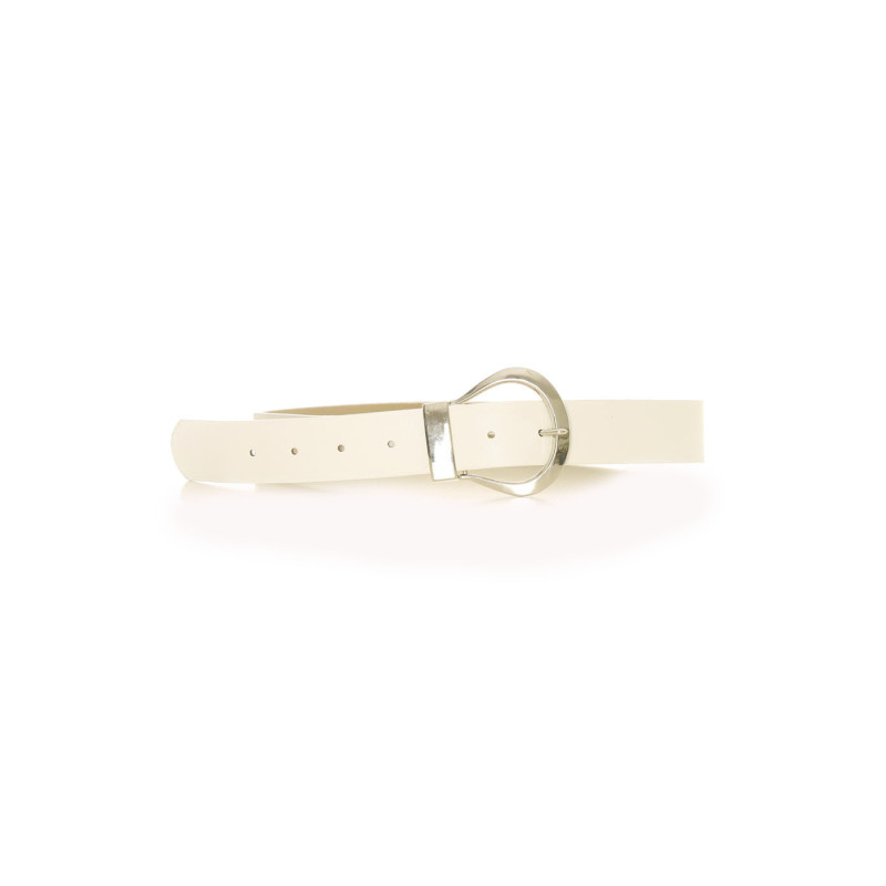 Ceinture Blanche avec une grosse boucle argentée - CE 559