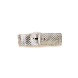 Ceinture élastique Blanche et argentée - BG - P045