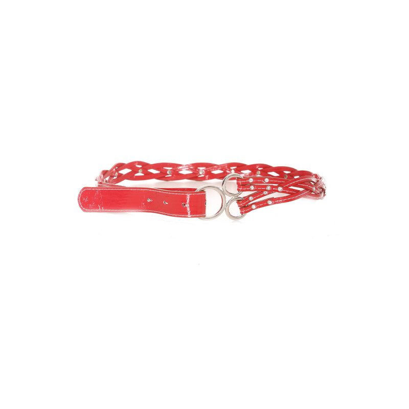 Ceinture tressée asymétrique rouge - BG - P 039