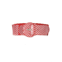 Ceinture élastique rouge avec imprimé - BG - P045