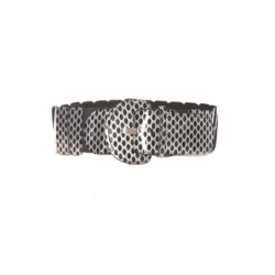 Ceinture élastique noire avec imprimé - BG - P045