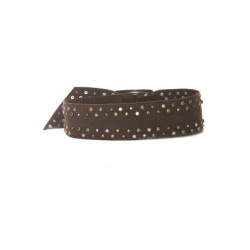 Ceinture marron cloutée doré et argenté - SG - 0551