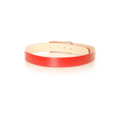 Ceinture rouge à boucle argentée à strass incrustés. LDE9016