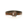 Ceinture noire à boucle, motifs fraises. BG-P008