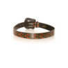 Ceinture noire à boucle, motifs fraises. BG-P008