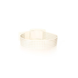 Ceinture Blanc quadrillée à trous. SG-0452